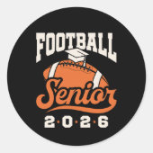 Sticker Rond Football Senior Class of 2026 Graduating (Devant)
