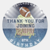 Sticker Rond Football Touchdown Anniversaire Merci (Devant)