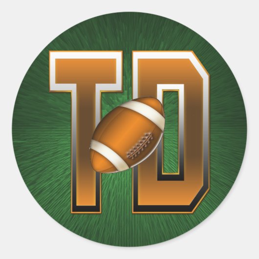 Sticker Rond Football Touchdown TD (Devant)