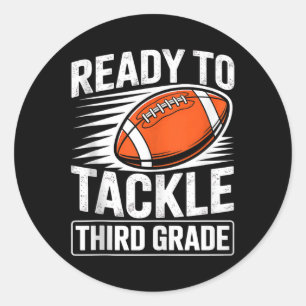 Sticker Rond Football Troisième année Premier jour d'école Reto