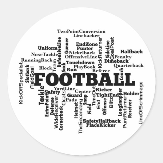 Sticker Rond Football Word Cloud (Devant)