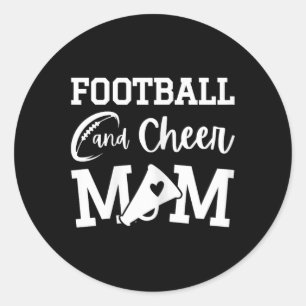Sticker Rond Footll et maman de cheer royal bleu Cheerleading