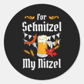 Sticker Rond For Schnitzel My Nitzel Festival Beer German (Devant)
