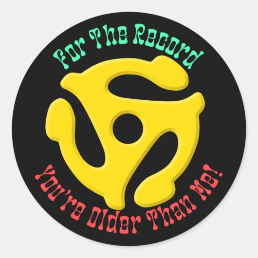 Sticker Rond FOR THE RECORD by Jeff Willis Art (Devant)