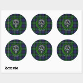 Sticker Rond Forbes Scottish Clan Tartan & Crest (Feuille)