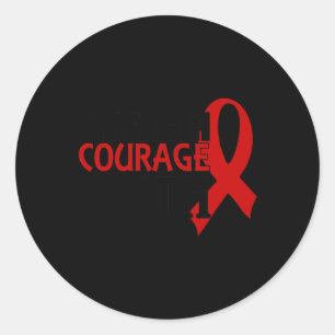 Sticker Rond Force Courage Foi Sang Cancer Maladie cardiaque