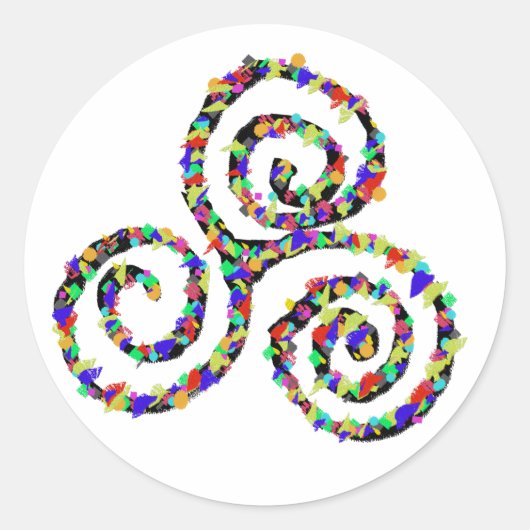 Sticker Rond Force de Triskelion celtique (Devant)