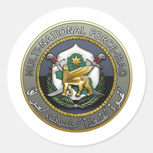 Sticker Rond Force multinationale - Irak (Devant)