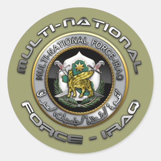 Sticker Rond Force multinationale - Irak (Devant)