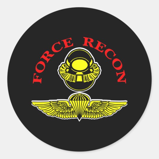 Sticker Rond Force Recon Diver Jumpblack (Devant)