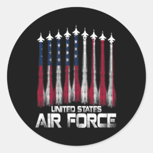 Sticker Rond Force Us Veterans American Flag 4 juillet Patrio