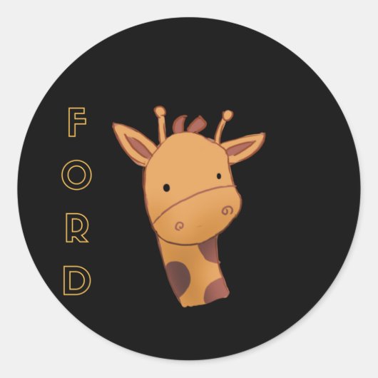 Sticker Rond Ford La Giraffe (Devant)