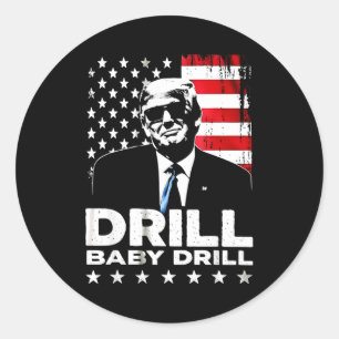 Sticker Rond Forer bébé forer américain 2025 trump président fl