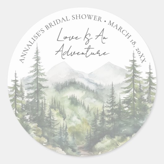 Sticker Rond Forest Adventure Bridal Shower (Devant)
