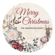 Forest Deer Joyeux Noël avec nom