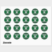 Sticker Rond Forest Green Black Team Jersey Custom (Feuille)