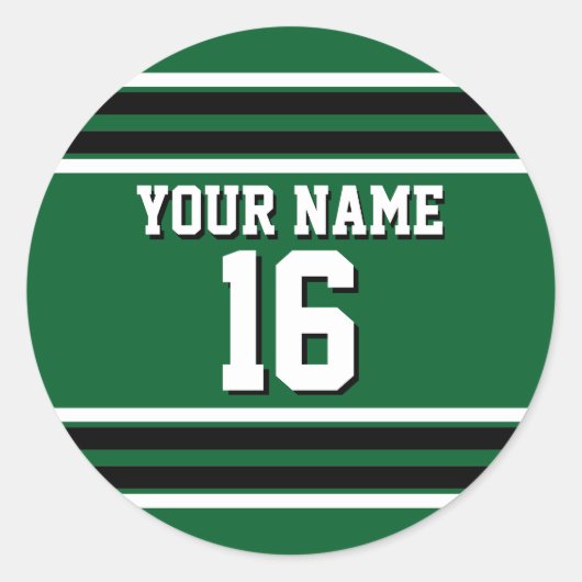 Sticker Rond Forest Green Black Team Jersey Custom (Devant)