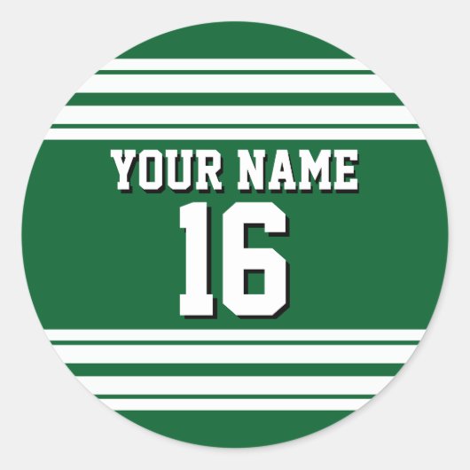 Sticker Rond Forest Green White Team (Devant)