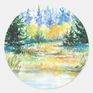 Sticker Rond Forêt