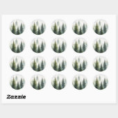 Sticker Rond Forêt aquarelle (Feuille)
