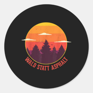 Sticker Rond Forêt Au Lieu De L'Asphalte Forêt Des Montagnes Na