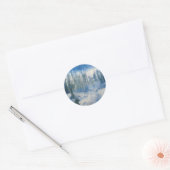 Sticker Rond Forêt avec arbres en bleu et blanc (Enveloppe)