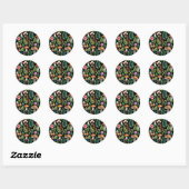 Sticker Rond Forêt Champagne Motif Bois Art (Feuille)