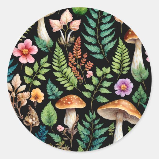 Sticker Rond Forêt Champagne Motif Bois Art (Devant)