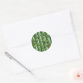 Sticker Rond Forêt de bambou sur bleu clair (Enveloppe)