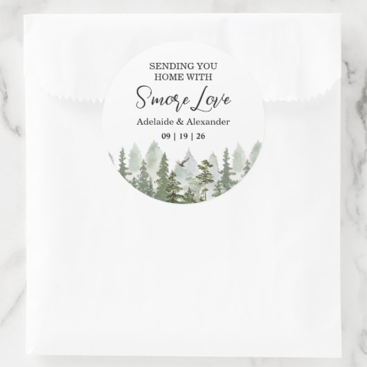 Sticker Rond Forêt de Boislands Mariage Vert (Sac)