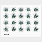Sticker Rond Forêt de pins aquarelle (Feuille)