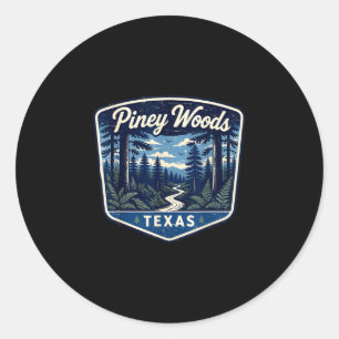 Sticker Rond Forêt de pins Texas forêt nature randonnée plein a