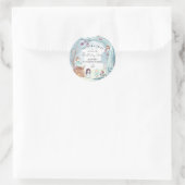 Sticker Rond Forêt d'hiver Fée Noël Fille Anniversaire (Sac)