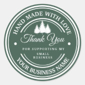 Sticker Rond Forêt d'hiver merci (Devant)