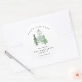 Sticker Rond Forêt d'hiver rustique élégant Noël (Enveloppe)