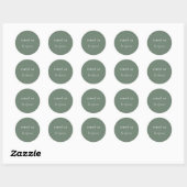 Sticker Rond Forêt EMELIA Bois Nature Sage Mariage vert (Feuille)