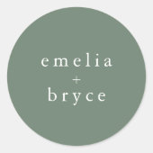 Sticker Rond Forêt EMELIA Bois Nature Sage Mariage vert (Devant)