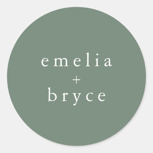 Sticker Rond Forêt EMELIA Bois Nature Sage Mariage vert (Devant)