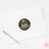 Sticker Rond Forêt Enchantée Rustique Florale Bois Mariage (Enveloppe)