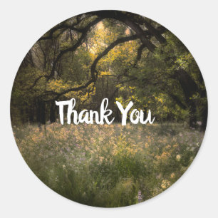 Sticker Rond Forêt Enchantée Rustique Florale Bois Mariage