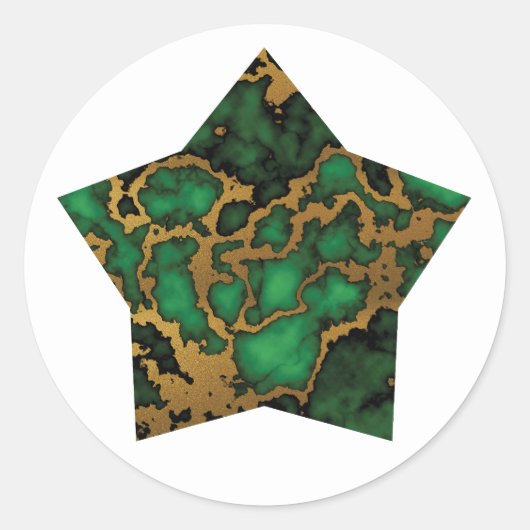 Sticker Rond Forêt foncée Étoile de texture verte et marbre d'o (Devant)
