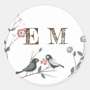 Sticker Rond Forêt forestière Animaux Couples BABY SHOWER