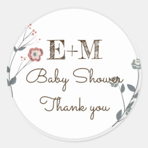 Sticker Rond Forêt forestière Animaux Couples BABY SHOWER
