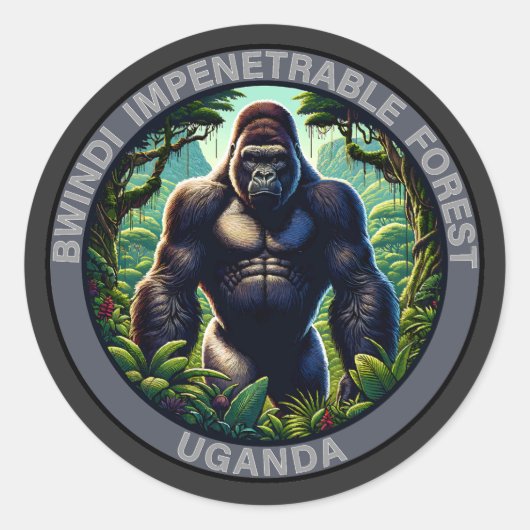 Sticker Rond Forêt impénétrable de Bwindi Ouganda (Devant)