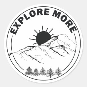 Sticker Rond Forêt minime de pins paysagers