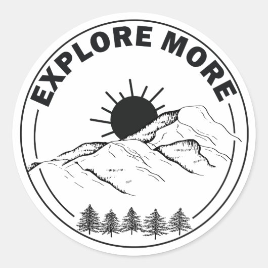 Sticker Rond Forêt minime de pins paysagers (Devant)