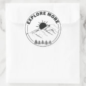 Sticker Rond Forêt minime de pins paysagers (Sac)