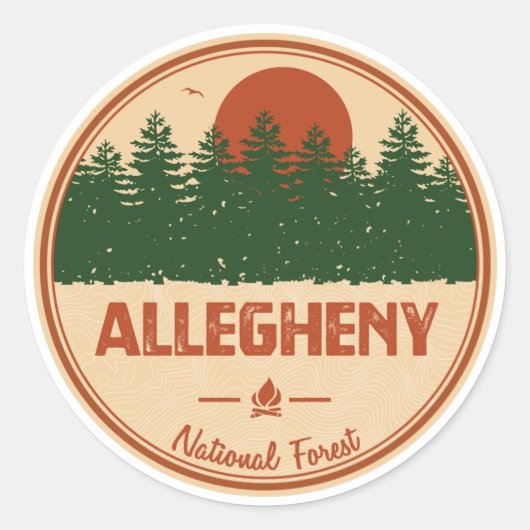 Sticker Rond Forêt nationale d'Allegheny (Devant)