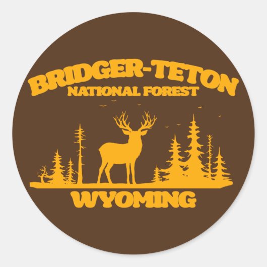 Sticker Rond Forêt nationale de Bridger-Teton (Devant)