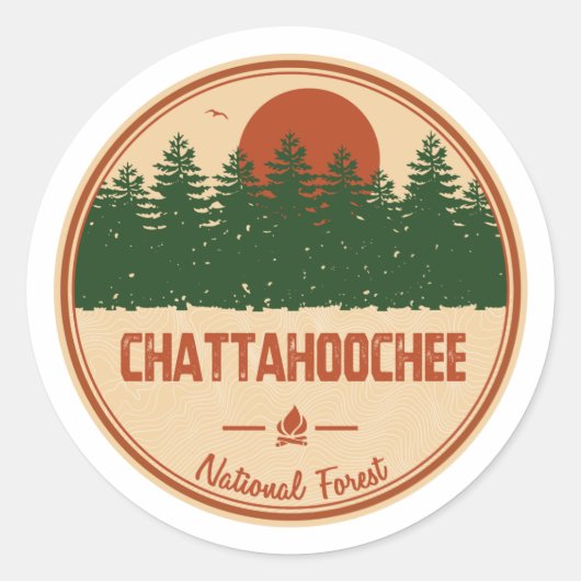 Sticker Rond Forêt nationale de Chattahoochee (Devant)